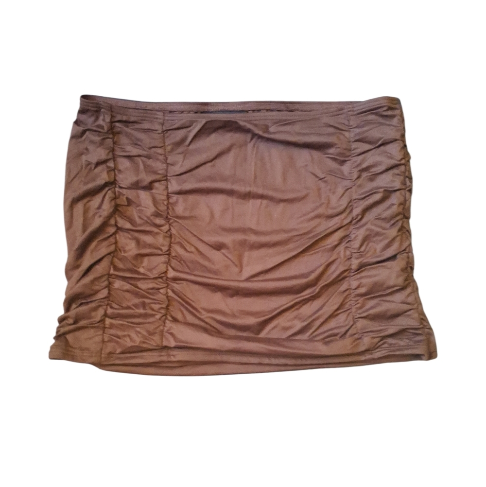 DKNY Chocolate Ruched Mini Skirt